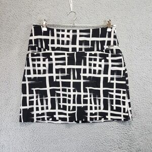 S.C. & CO. Skort Womens Large Black White Grid Geometric Mini Classic Style‎